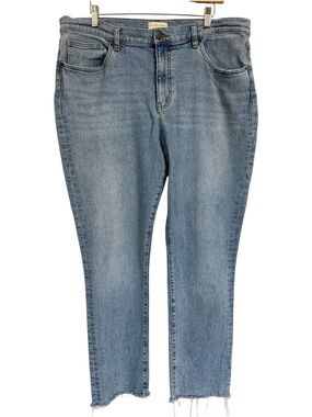 Oliver Logan Jeans Women’s Size 34 Straight Leg Raw Hem Medium Wash